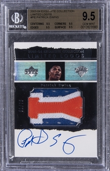 2003-04 UD "Exquisite Collection" Limited Logos #PE Patrick Ewing Signed Game Used Patch Card (#51/75) – BGS GEM MINT 9.5/BGS 10